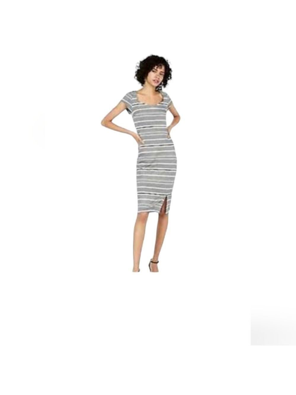 Express NWT Striped Square Neck Midi Sheath Dress Medium